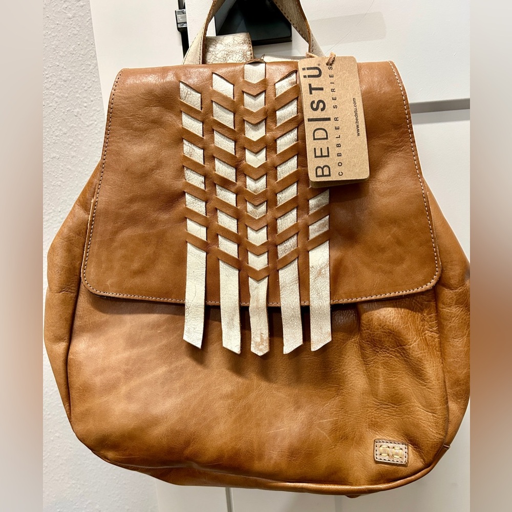 BED|STU Teji Tan Rustic Nectar  Leather Backpack~Stunning!